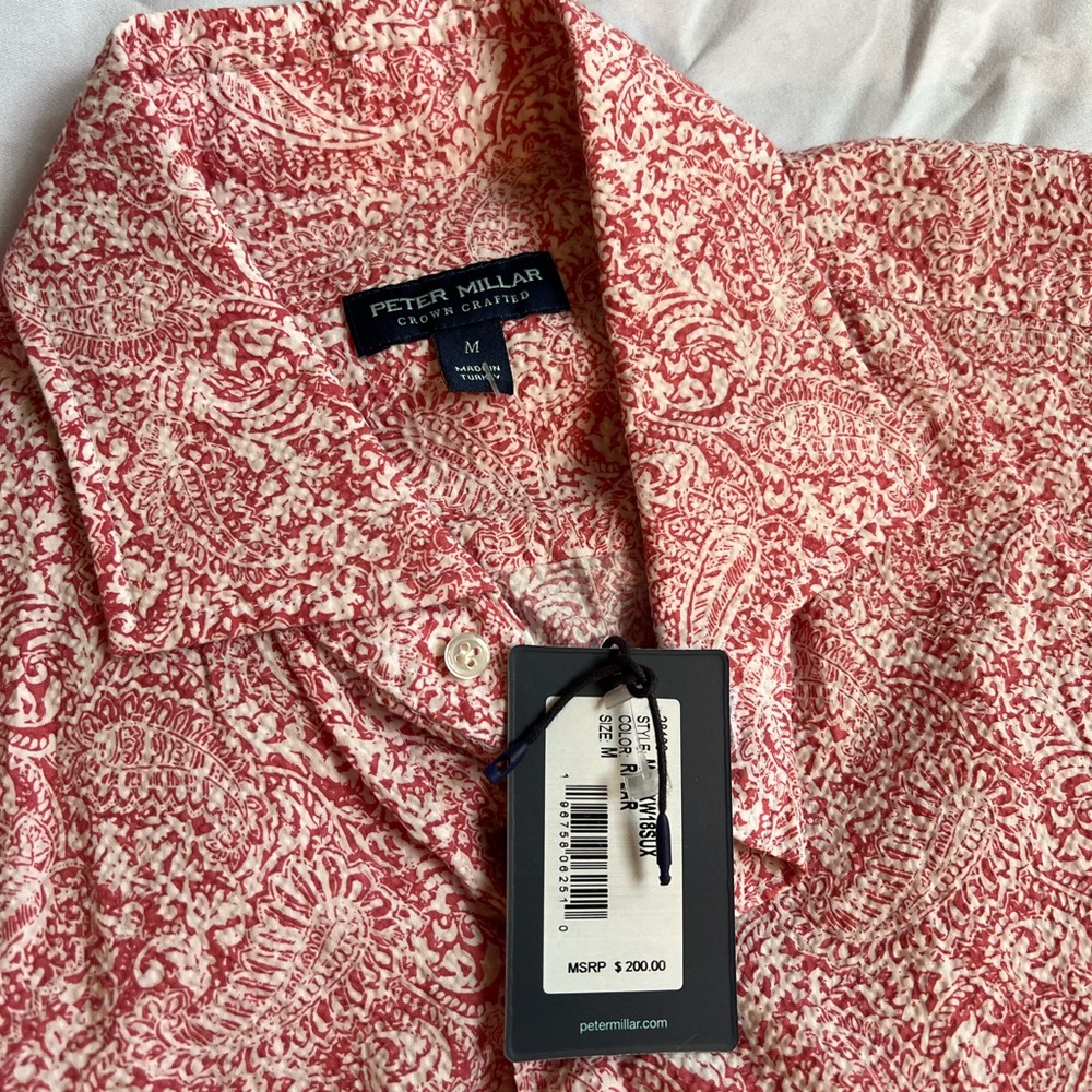 NEW Peter Millar Men’s short sleeve button down M